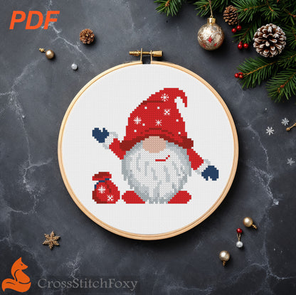 Christmas Gnome cross stitch pattern