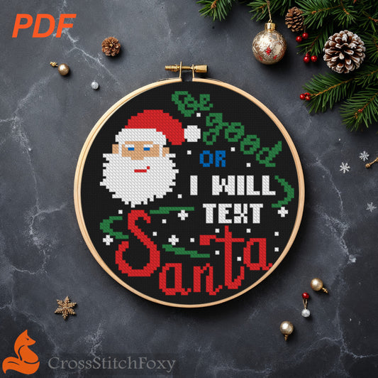 Small funny Christmas cross stitch pattern