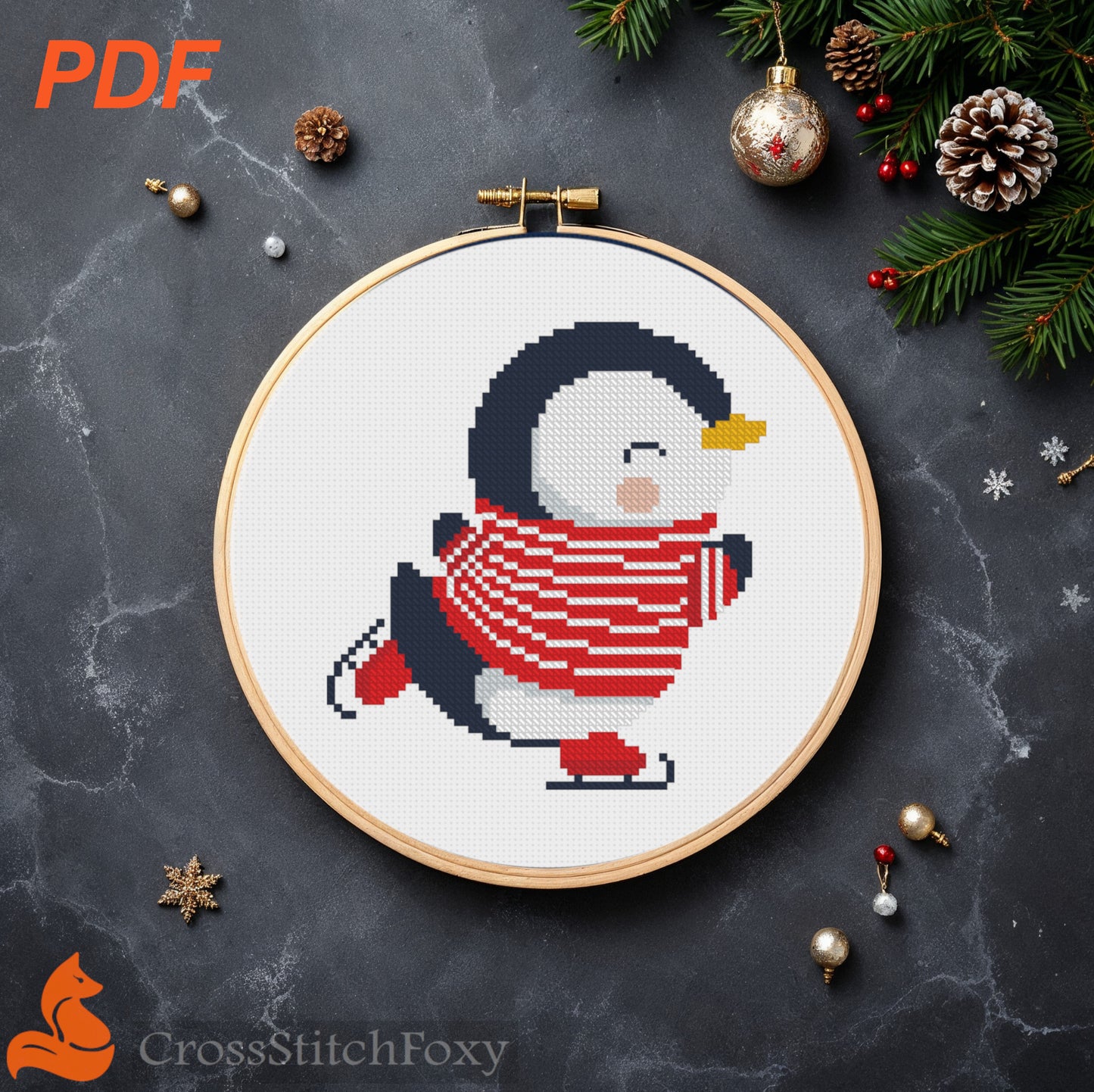 Penguin Cross Stitch Pattern PDF