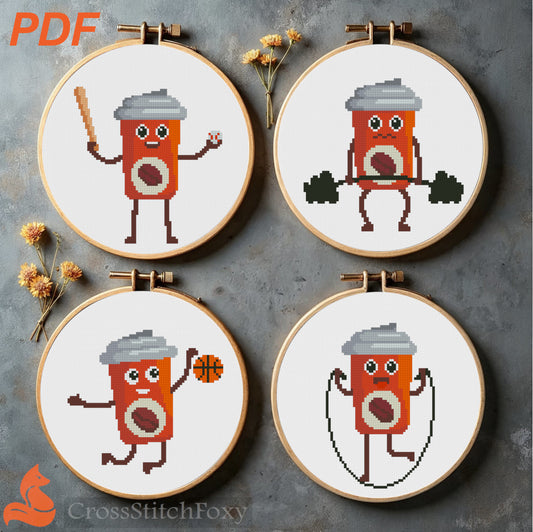 Coffee Sports cross stitch patterns