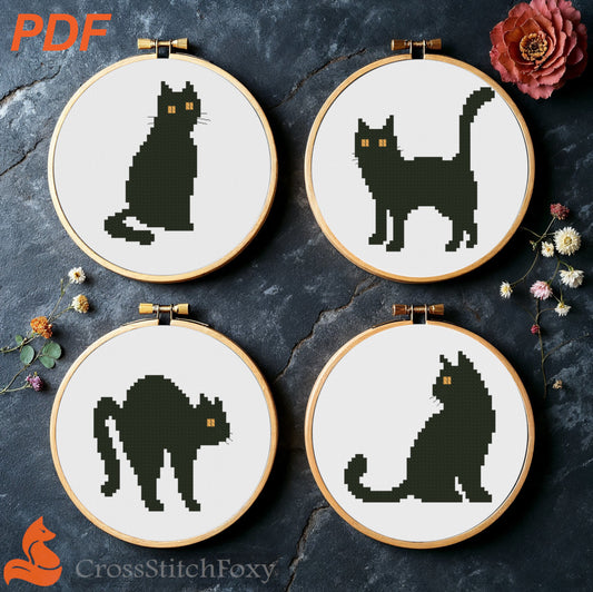 Funny Cats Small Cross Stitch Patterns
