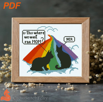 Cats Rainbow Bridge cross stitch pattern