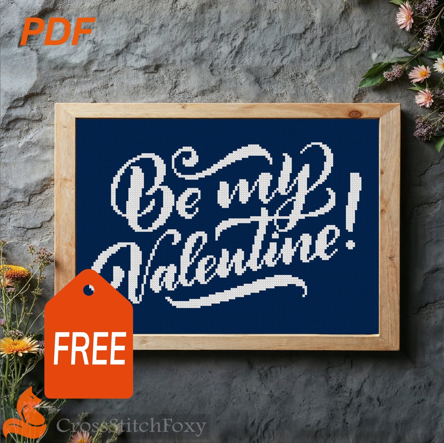Be My Valentine cross stitch pattern FREE