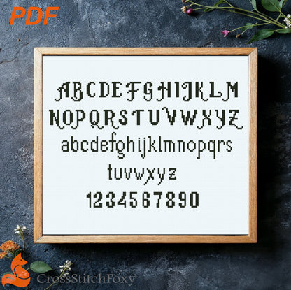 Alphabet cross stitch pattern