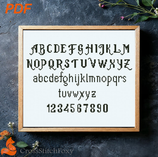 Alphabet cross stitch pattern