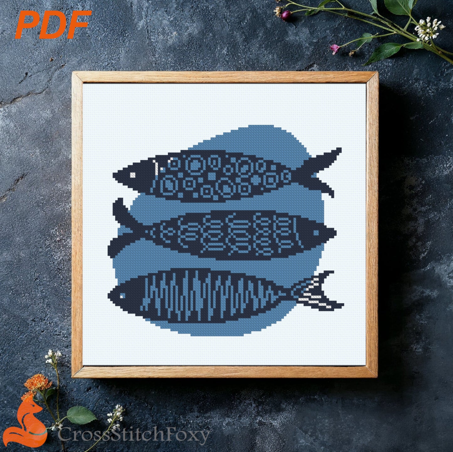 Fish cross stitch pattern