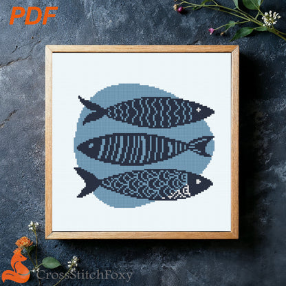 Fish cross stitch pattern