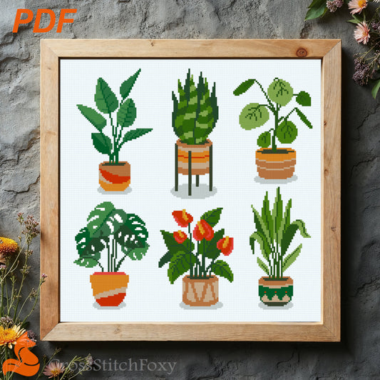 Homeplants Cross Stitch Pattern