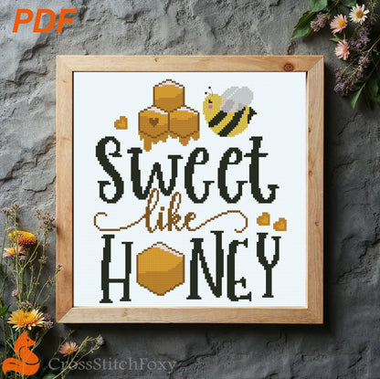 Sweet Like Honey Cross Stitch Pattern