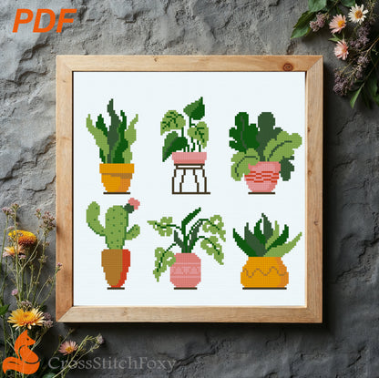 Home Plants Cross Stitch Pattern