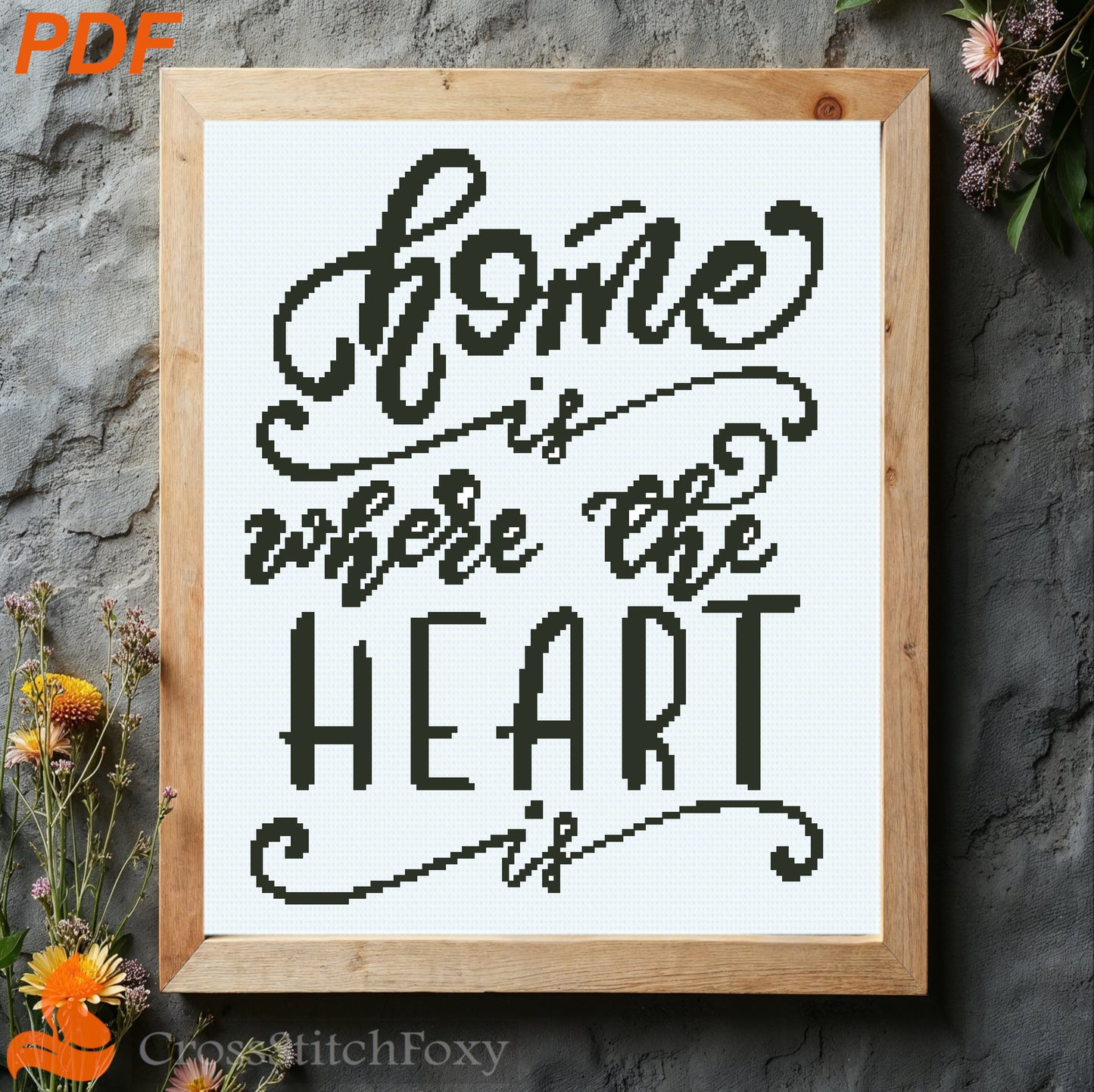 Home Is Where The Heart Is cross stitch pattern