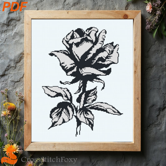 Rose cross stitch pattern