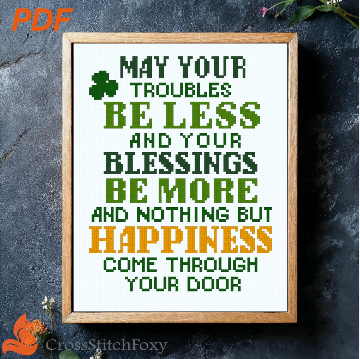 Irish blessing cross stitch pattern