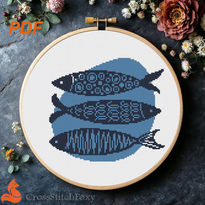 Fish cross stitch pattern