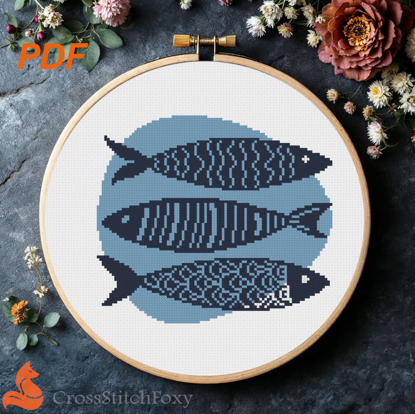 Fish cross stitch pattern