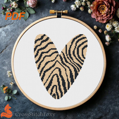 Boho star heart cross stitch patterns