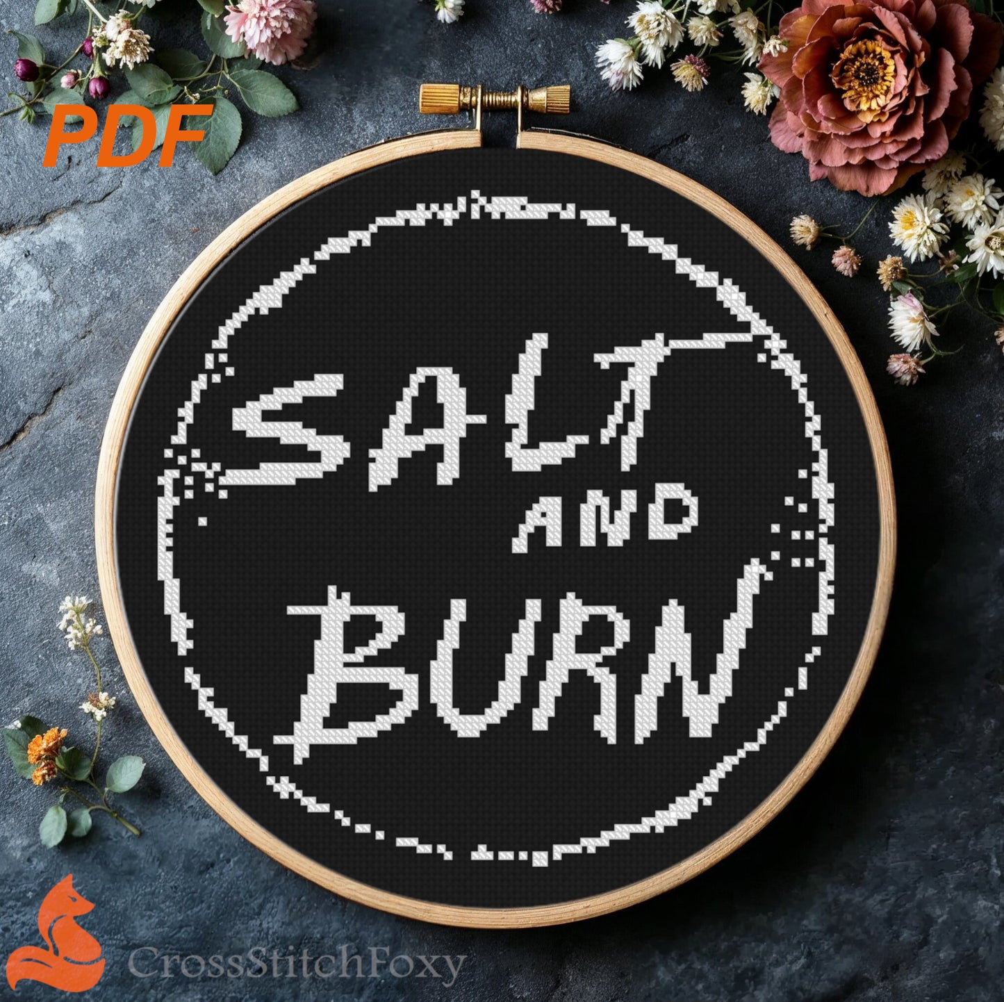 Salt And Burn Supernatural cross stitch pattern