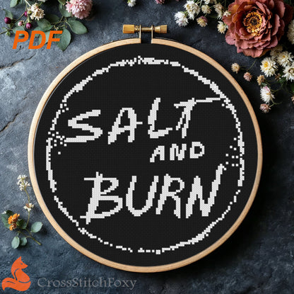 Salt And Burn Supernatural cross stitch pattern