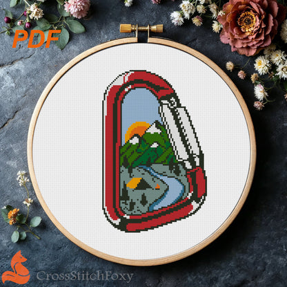 Carabiner Small Landscape cross stitch pattern