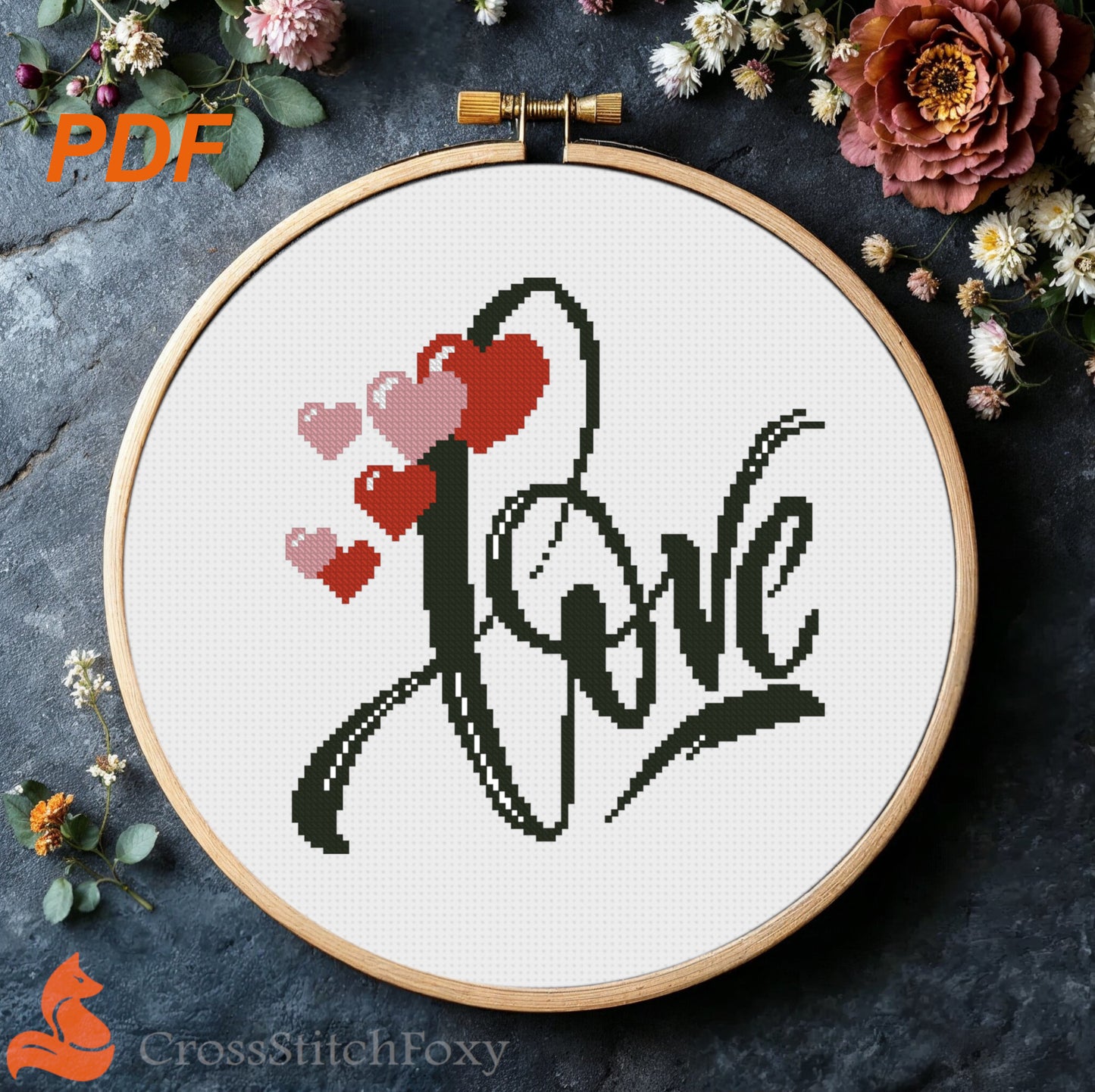 Love cross stitch pattern