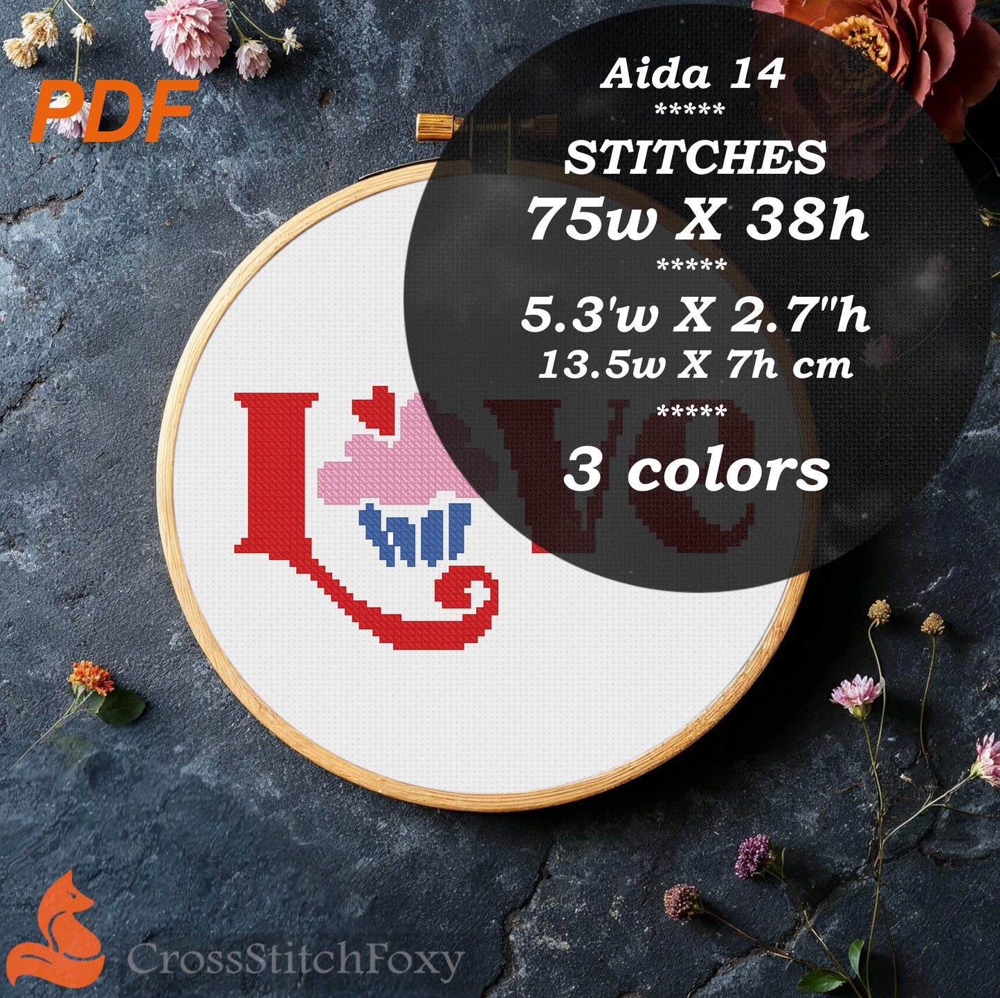 Love Lettering Cross Stitch Pattern