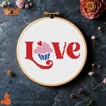Love Lettering Cross Stitch Pattern