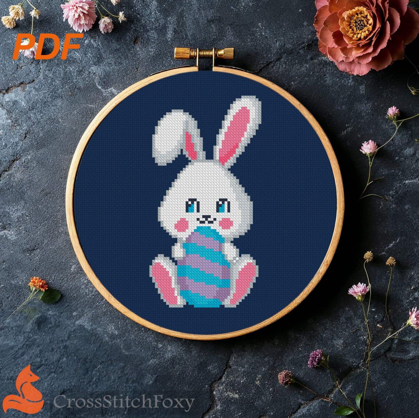Easter Bunny cross stitch pattern