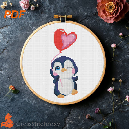 Cute Penguin cross stitch pattern