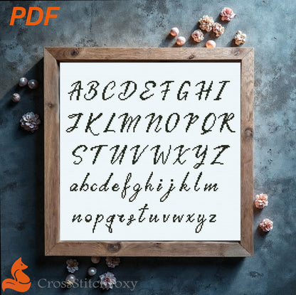 Small Cursive Alphabet Cross Stitch Pattern