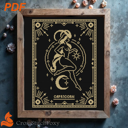 Female Zodiac Capricorn Sign cross stitch pattern