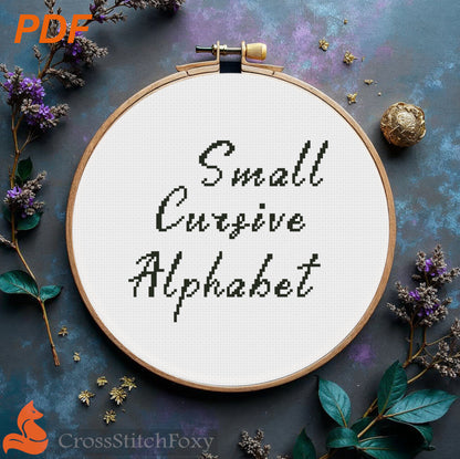Small Cursive Alphabet Cross Stitch Pattern