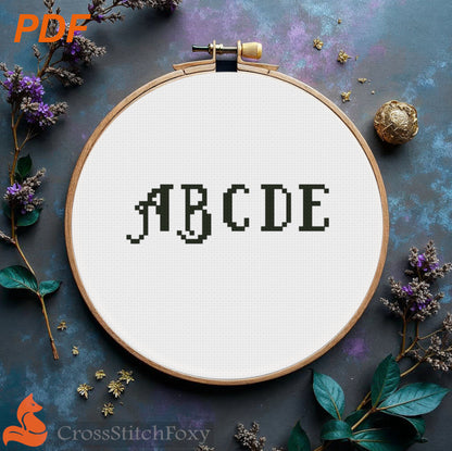 Alphabet cross stitch pattern