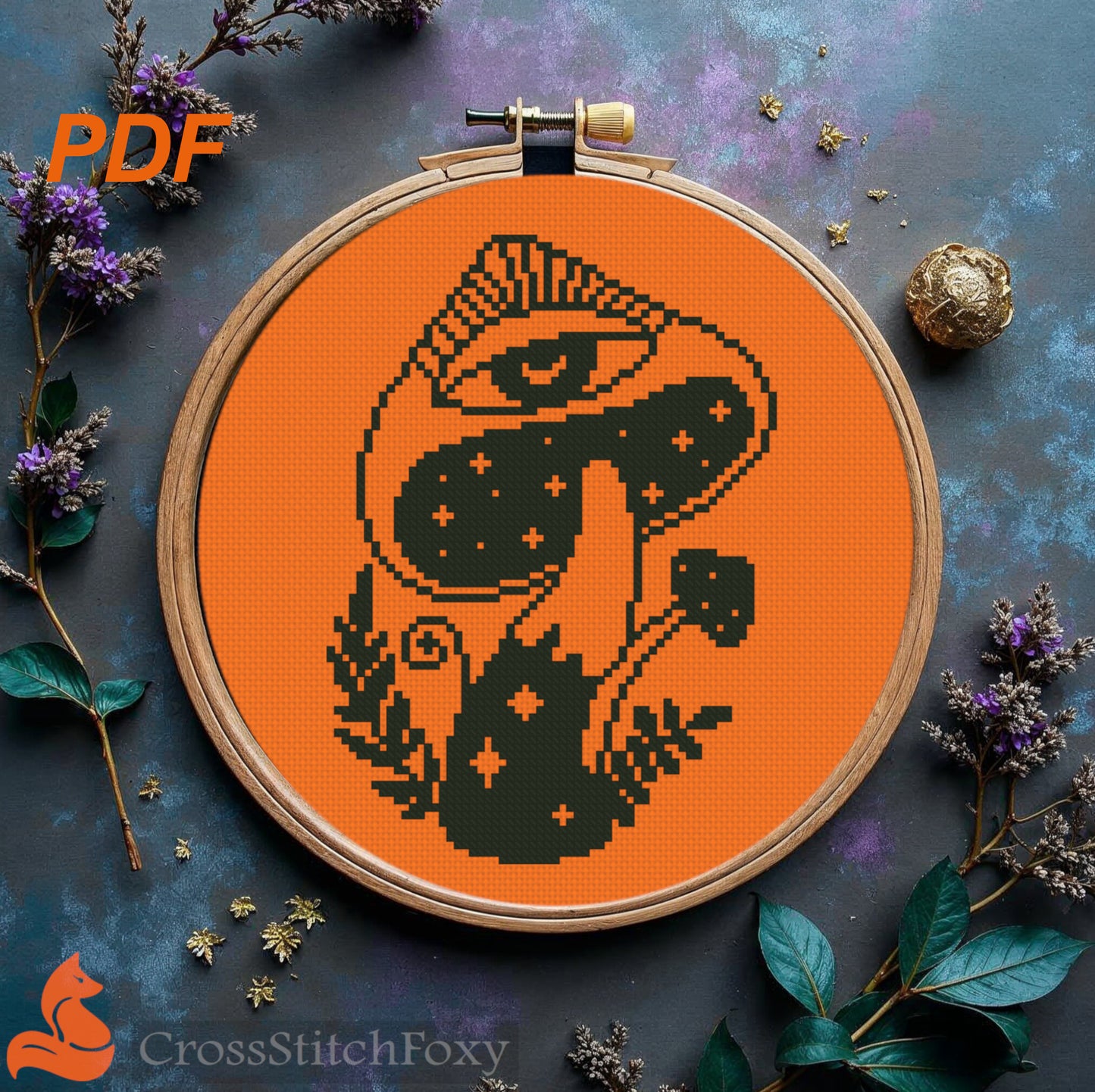 Evil Eye Mushroom Cross Stitch Pattern