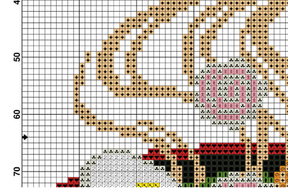 Ramen bowl cross stitch pattern
