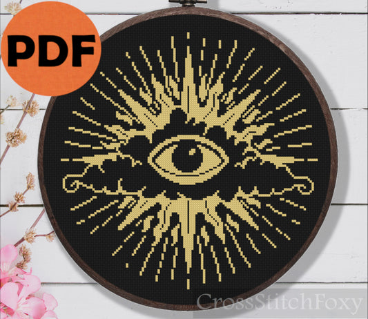 Mystical Eye Of Providence cross stitch pattern