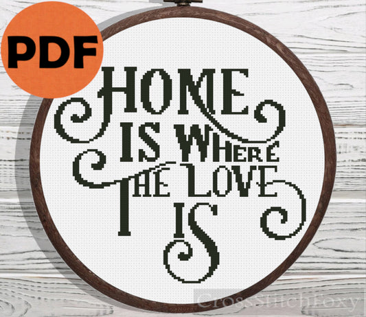 Home Sign Cross Stitch Pattern