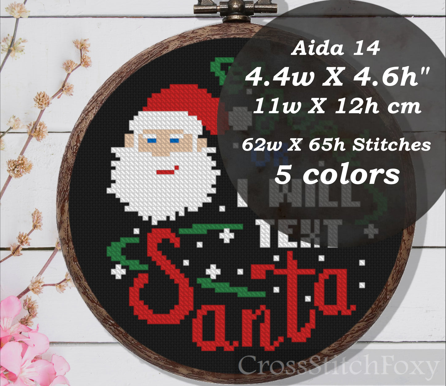 Small funny Christmas cross stitch pattern