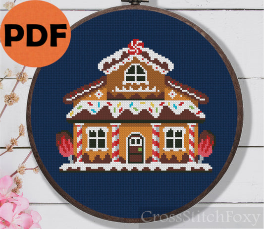 Gingerbread House Cross Stitch Pattern
