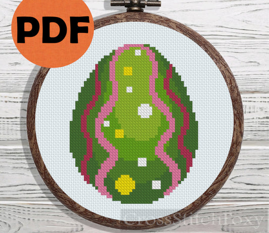 Green Easter Egg cross stitch pattern