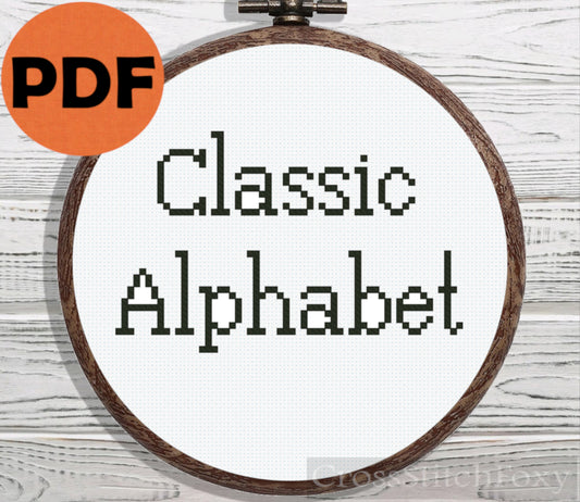 Classic alphabet cross stitch pattern