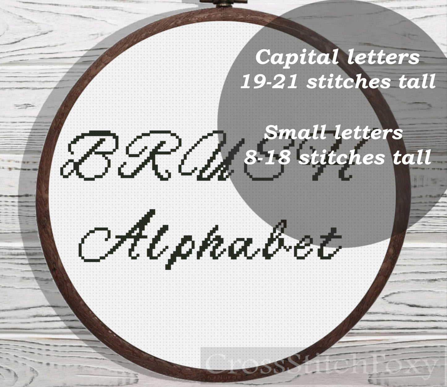 Brush Alphabet cross stitch pattern