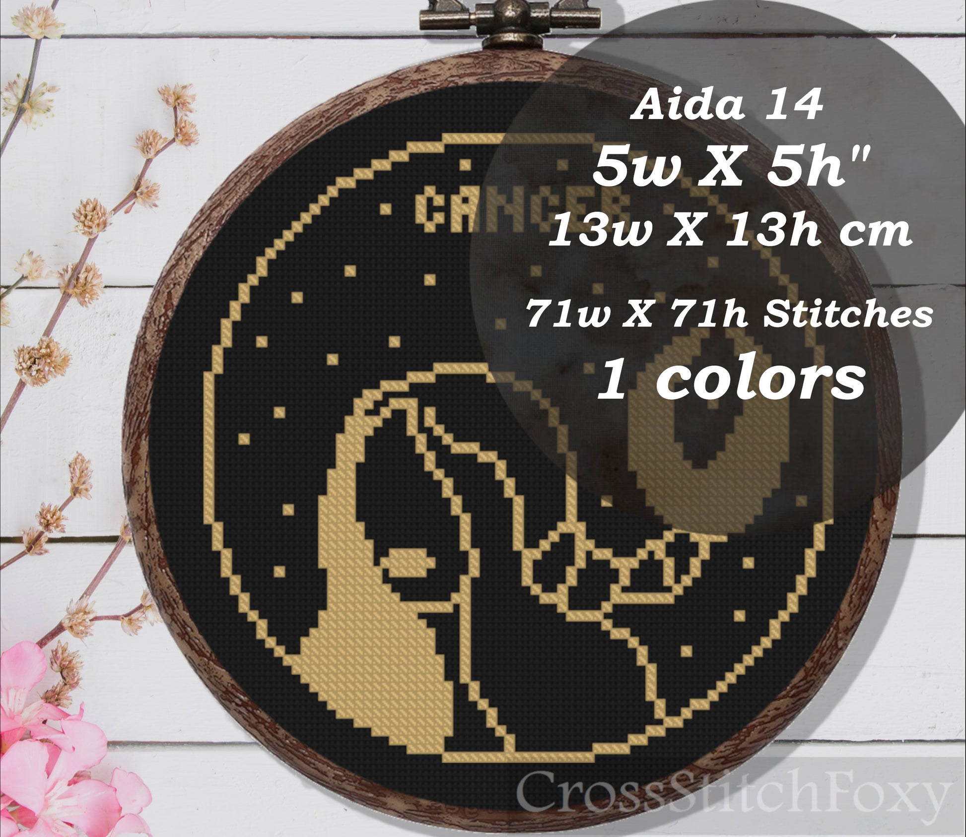 Female Cancer Zodiac cross stitch pattern