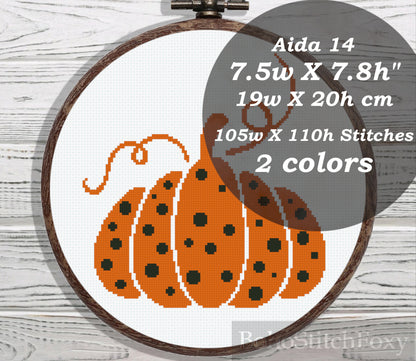 Boho Halloween Pumpkin cross stitch pattern