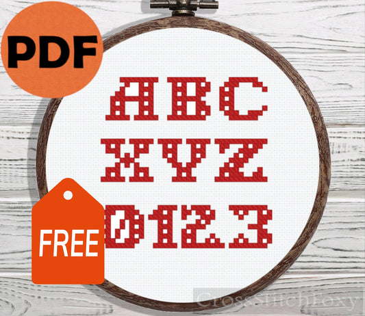Christmas alphabet cross stitch pattern