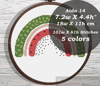 Watermelon rainbow cross stitch pattern