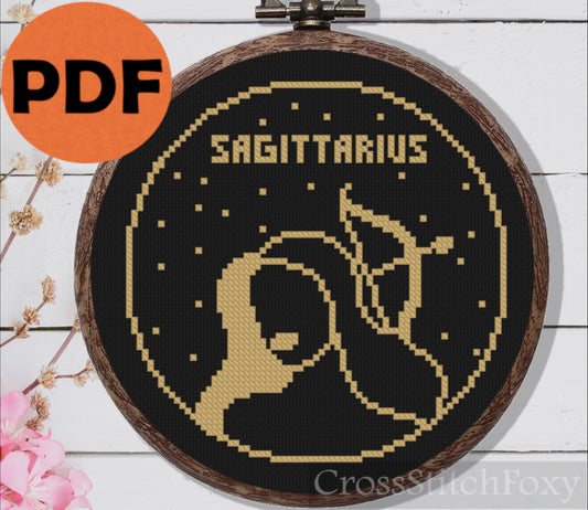Female Sagittarius Zodiac cross stitch pattern