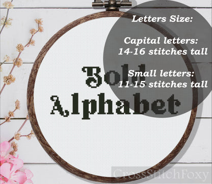 Cross stitch bold alphabet pattern