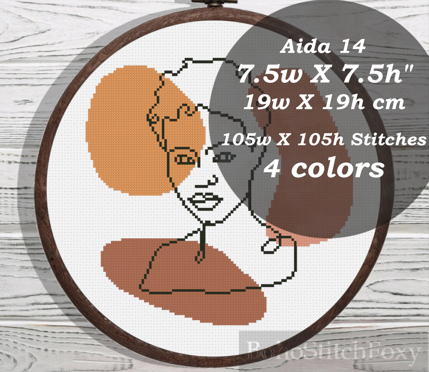 Black girl cross stitch pattern