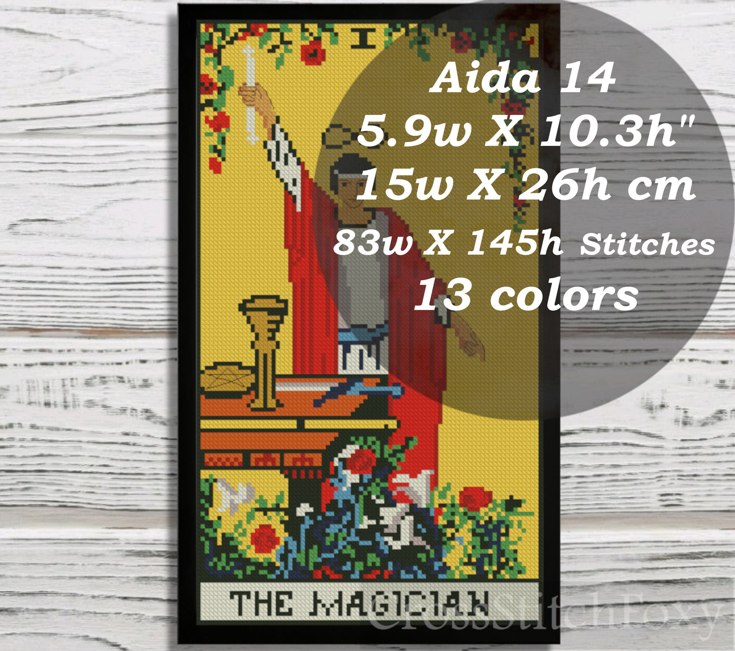 The Magician Tarot Card cross stitch pattern