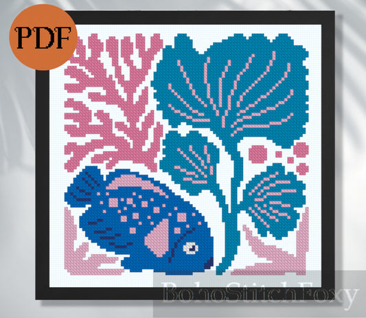 Abstract Fish Cross Stitch Pattern